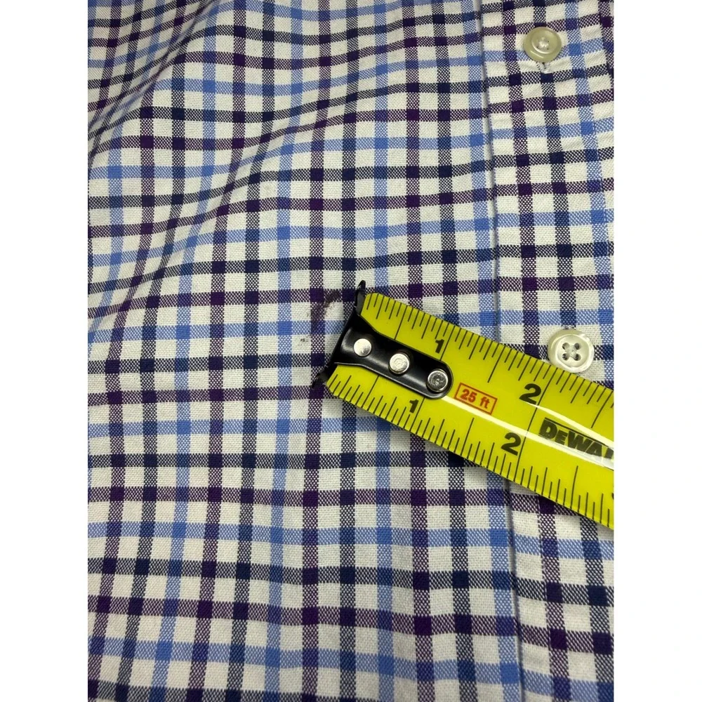 Polo Ralph Lauren Button Down Shirt Mens 2XL Blue Purple Plaid Long Sleeve Pony